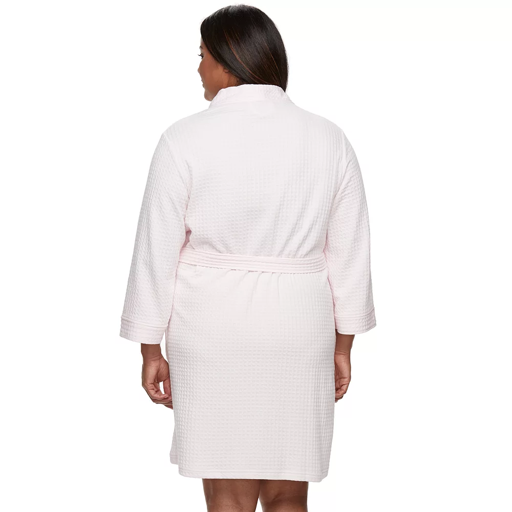 Plus Size Croft & Barrow® Waffle-Knit Kimono Robe - Image 2