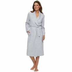 Women's Croft & Barrow® Waffle-Knit Long Shawl-Collar Robe