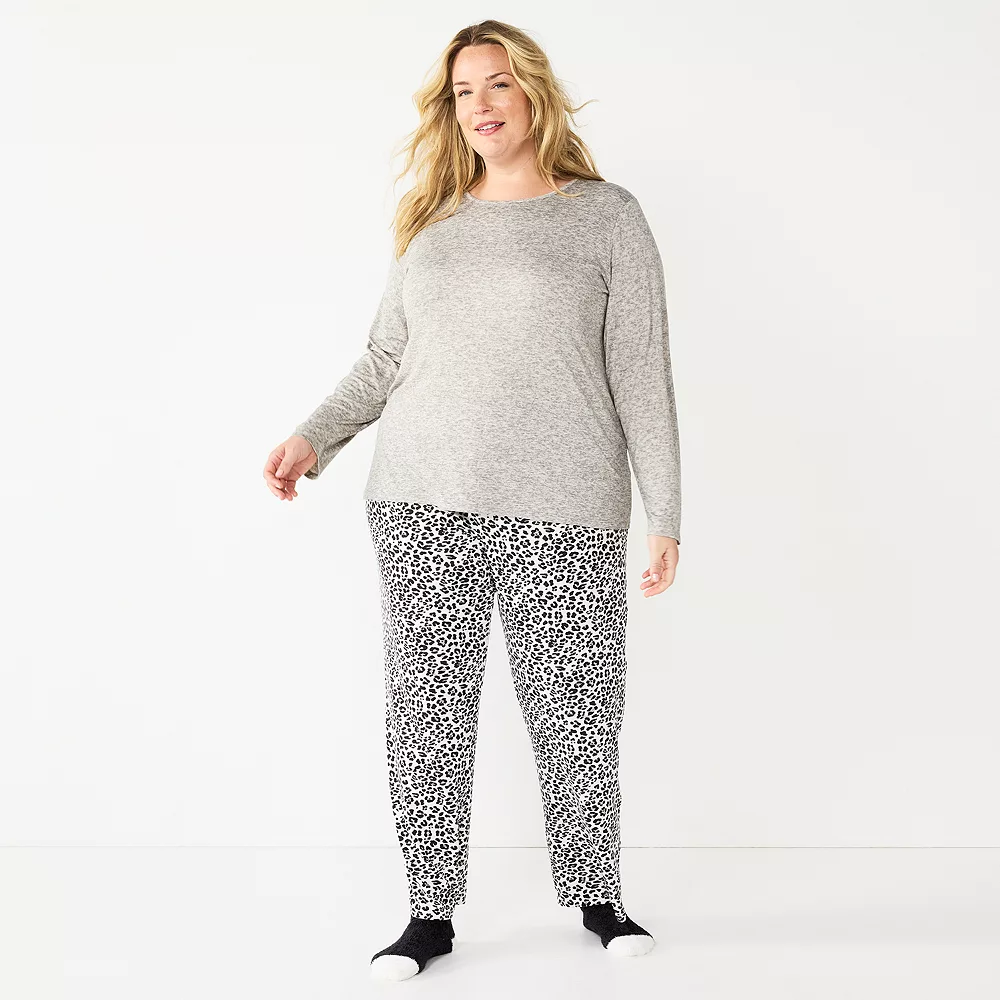 Plus Size Croft & Barrow® Long Sleeve Pajama Top & Pajama Pants Set
