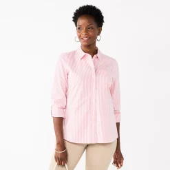 Petite Croft & Barrow® Essential Comfort Stretch Shirt