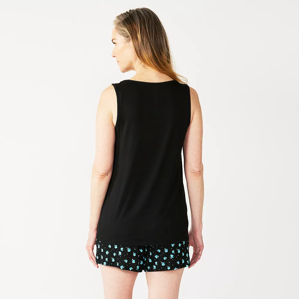 Women's Croft & Barrow® Pajama Tank & Pajama Shorts Sleep Set - Image 2