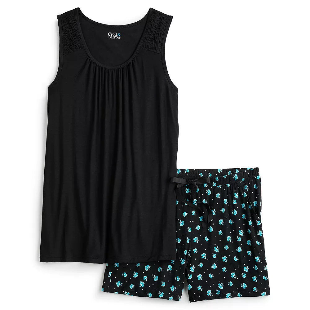 Women's Croft & Barrow® Pajama Tank & Pajama Shorts Sleep Set - Image 3