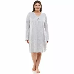 Plus Size Croft & Barrow® Whisperluxe Long Sleeve Sleepshirt