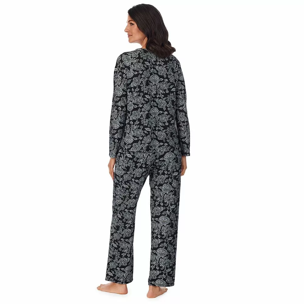 Women's Croft & Barrow® Cozy Long Sleeve Pajama Top & Pajama Pants Sleep Set - Image 2