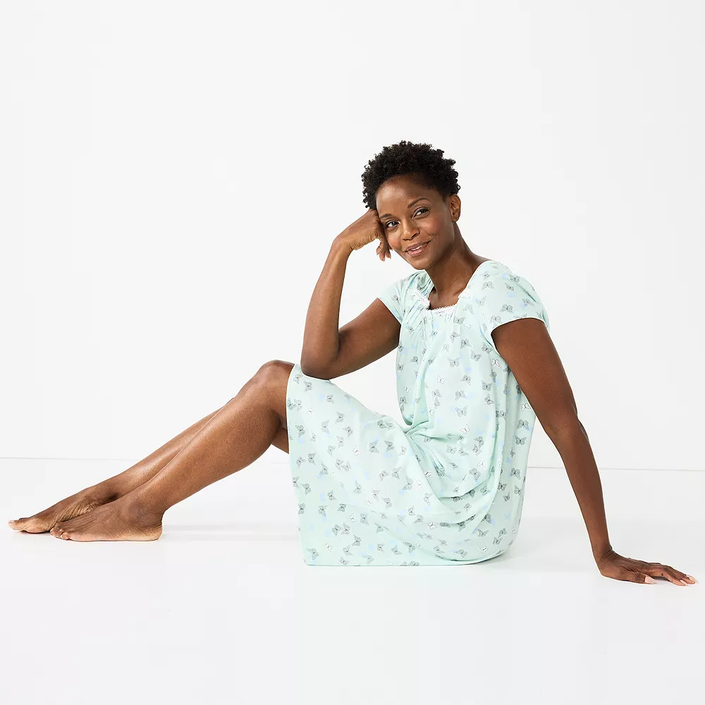Women's Croft & Barrow® Short Sleeve Knit Nightgown - Image 3