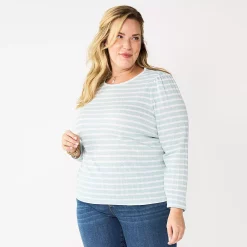Plus Size Croft & Barrow® Cable Jacquard Top