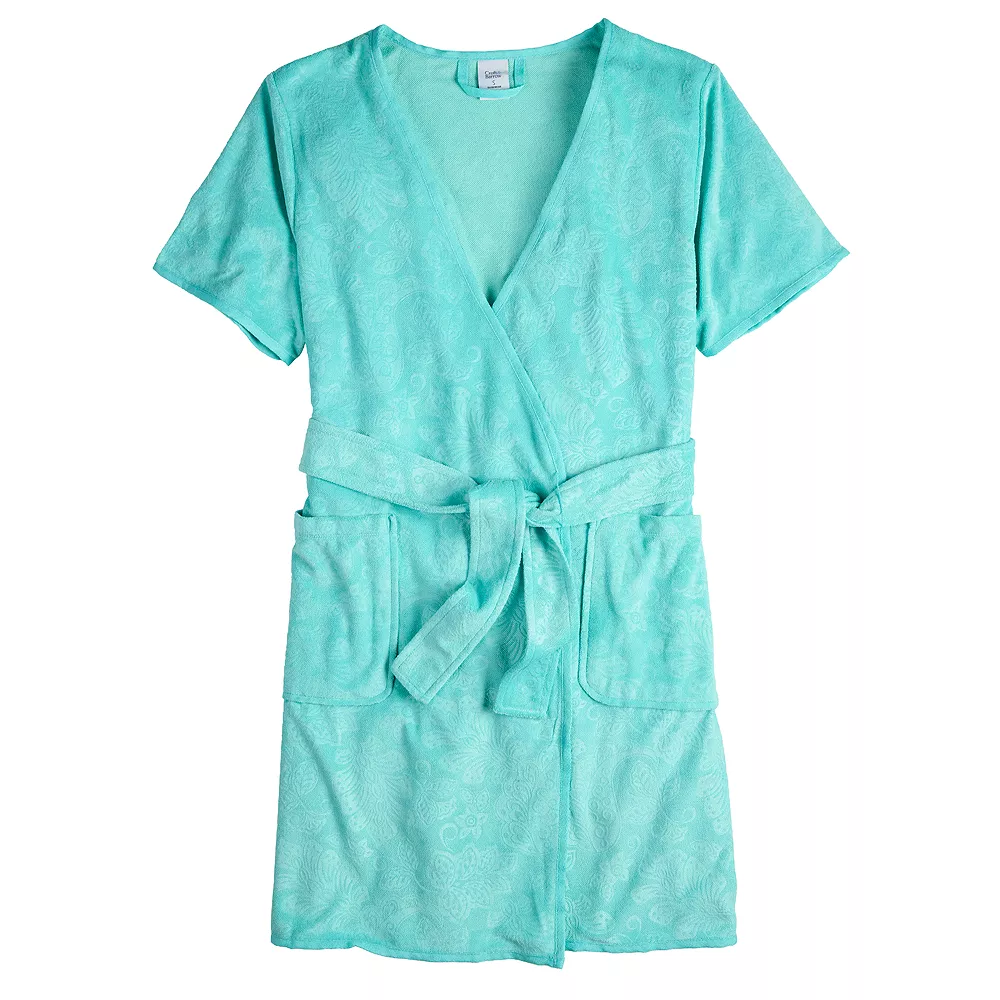 Women's Croft & Barrow® Short Sleeve Terry Wrap Robe - Image 5