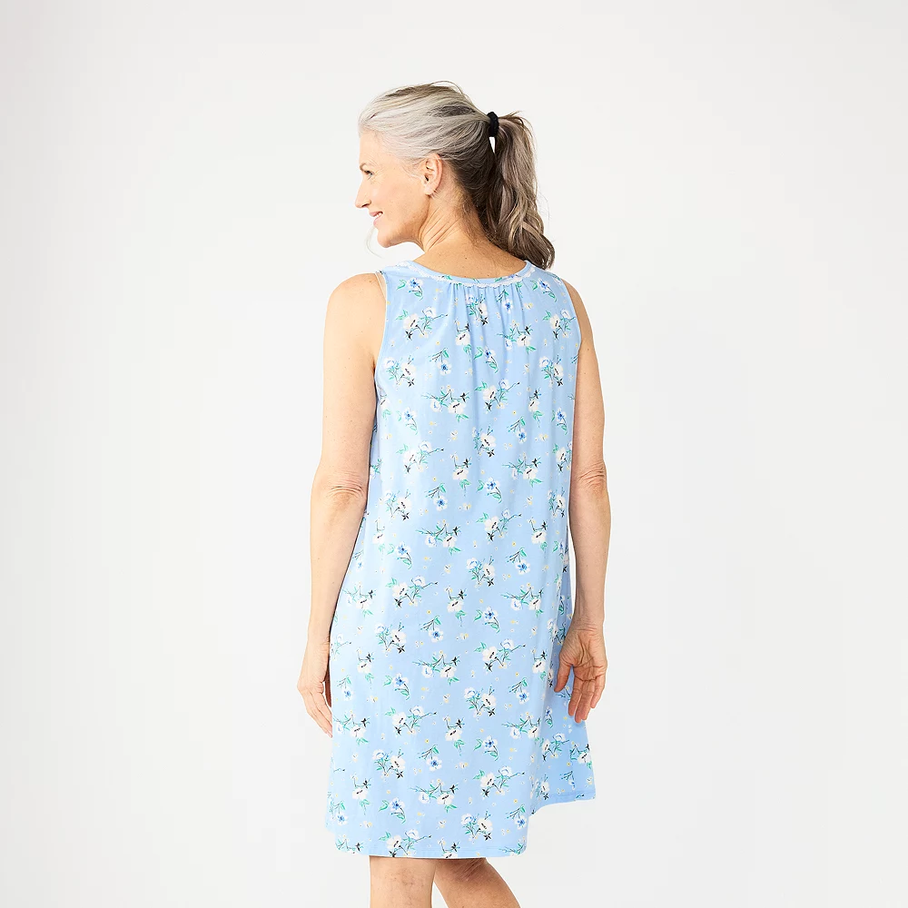 Women's Croft & Barrow® Sleeveless Cotton Nightgown - Image 2